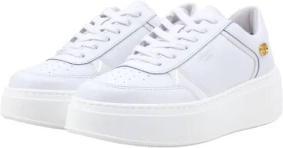 Twinset Witte Leren Platform Sneakers Wit Dames