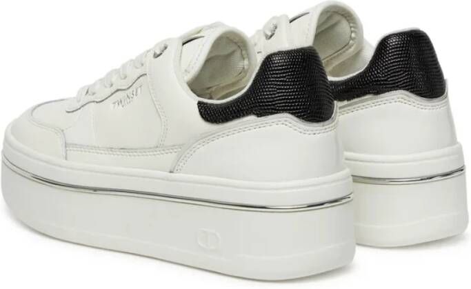 Twinset Witte Leren Sneakers