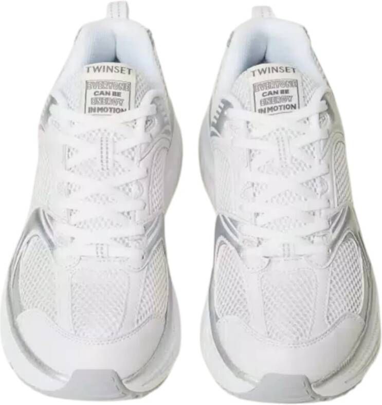 Twinset Witte Sneakers Hardlopen In Tessuto