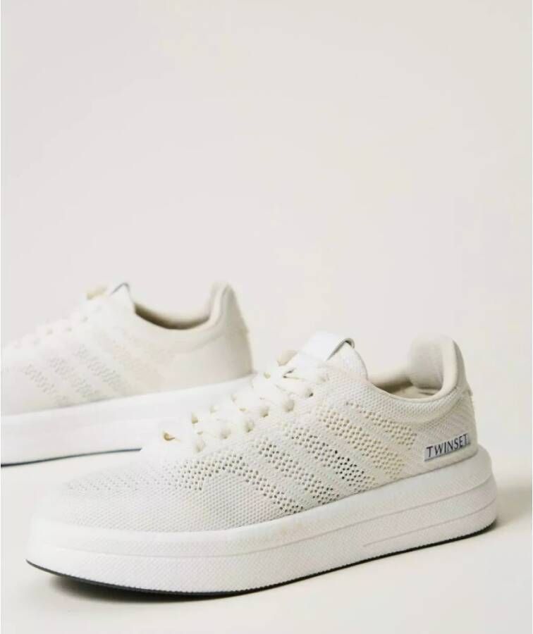 Twinset Witte Sneakers met Hoge Rubberen Zool