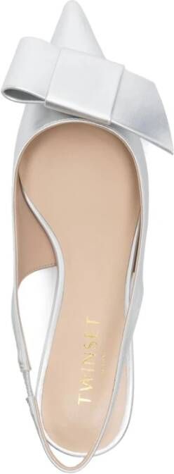 Twinset Zilveren puntige neus kittenhak schoenen Gray Dames
