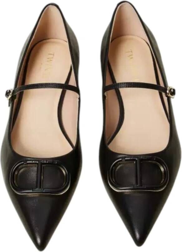 Twinset Zwarte Ballerina Platte Schoenen