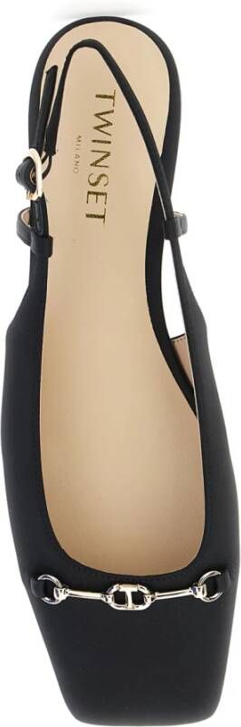 Twinset Zwarte balletflats met vierkante neus Black Dames
