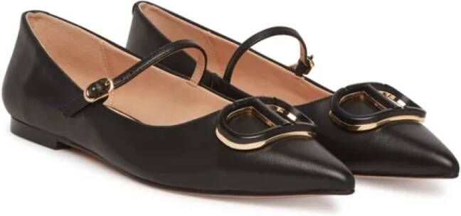 Twinset Zwarte Mary Jane Leren Ballerina