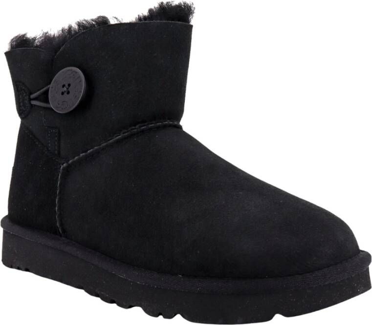 Ugg Zwarte Enkellaarzen met Nepbont Black Dames
