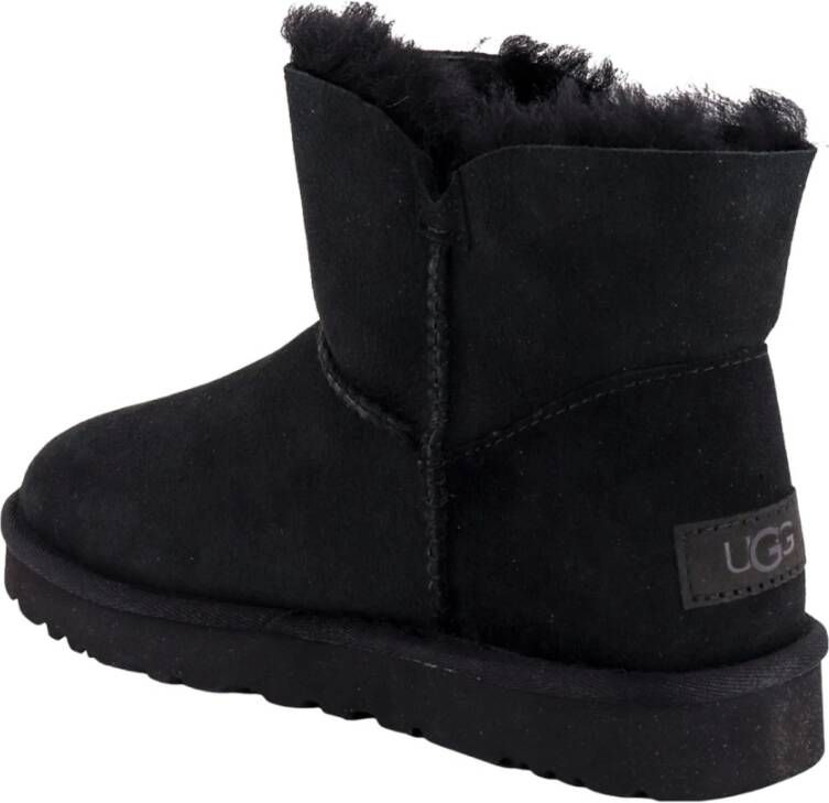 Ugg Zwarte Enkellaarzen met Nepbont Black Dames