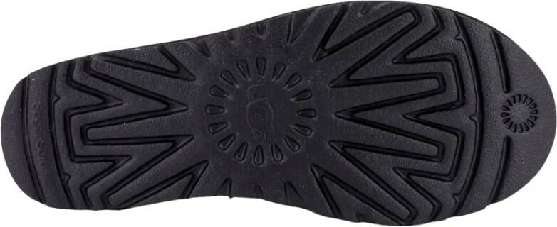 Ugg Zwarte Enkellaarzen met Nepbont Black Dames