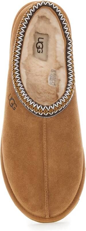 UGG Beige Sandalen met Bruine Suède Muilen