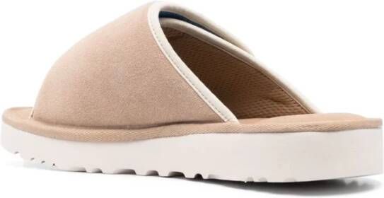 Ugg Beige Suède Sandalen met Klittenbandsluiting Beige Heren