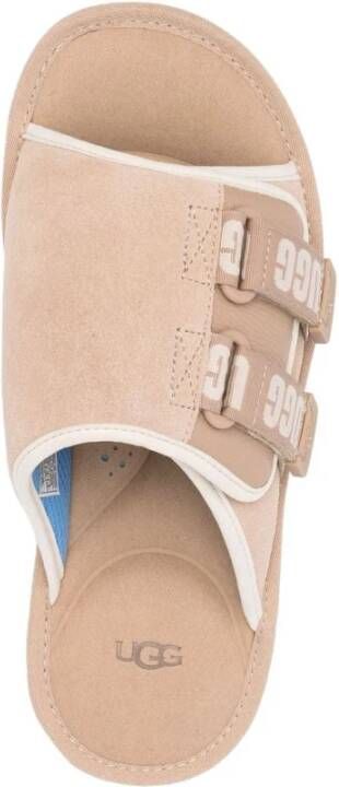 Ugg Beige Suède Sandalen met Klittenbandsluiting Beige Heren