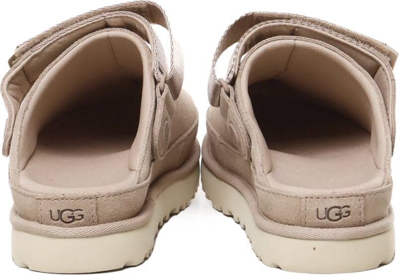 Ugg Beige Suède Sandalen Slip-On Band Sluiting Beige Dames