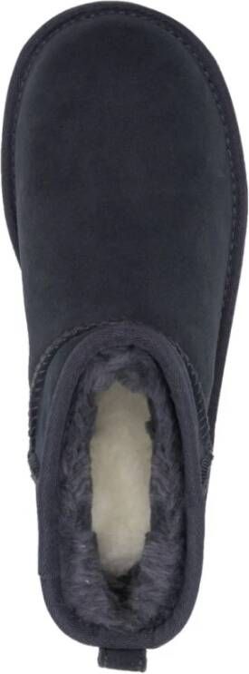 Ugg Blauwe Suède Laarzen met Overlock-stiksel Blauw Dames