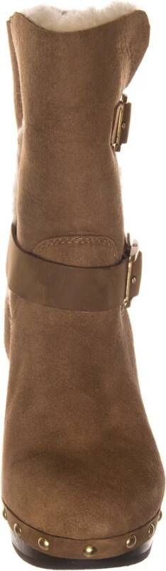 Ugg Bruine suède dameslaarzen met verstelbare bandjes en decoratieve studs Bruin Dames