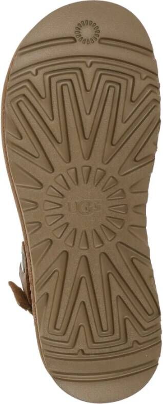 Ugg Bruine Leren Sandalen met Klittenbandsluiting Brown Heren