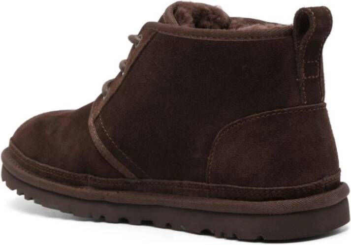 Ugg Bruine Neumel Logo-Ingelegde Suède Laarzen Bruin Heren