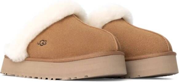 Ugg Bruine Suède Plateau Sandalen Brown Dames