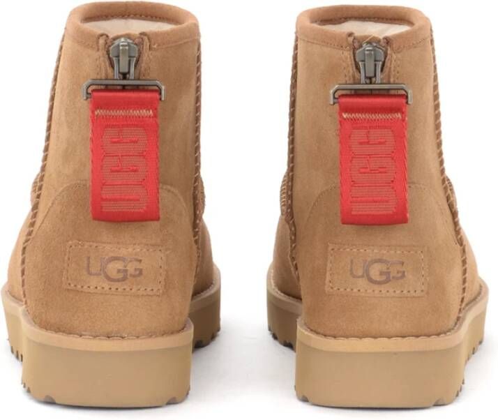 Ugg Classic Mini Logo Zip Boots Bruin Dames