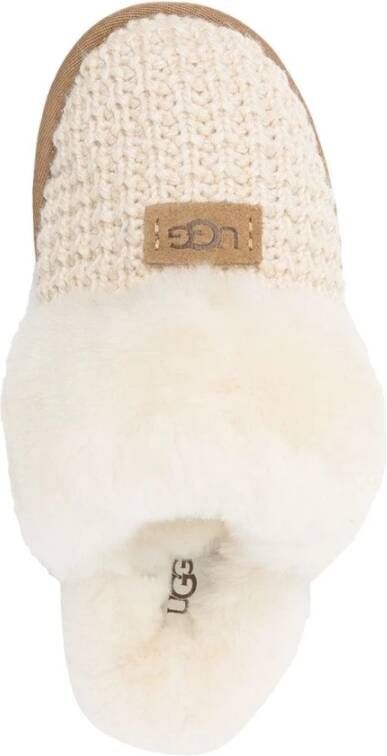 Ugg Comfortabele Gebreide Schapenvacht Instappers Beige Dames