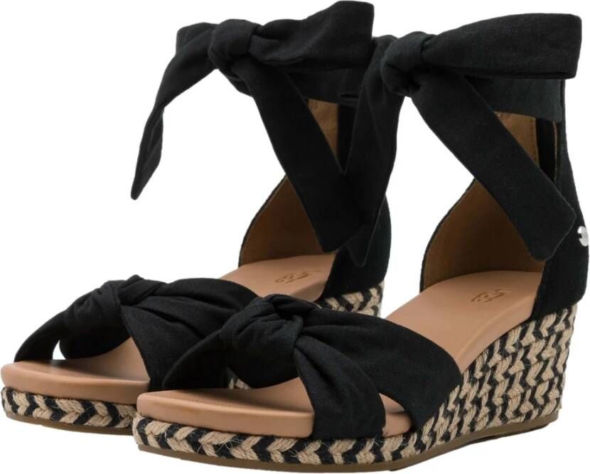Ugg Flat Sandals Black Dames