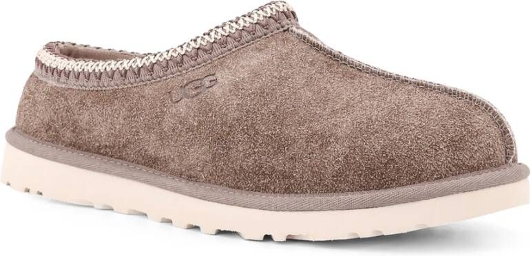 Ugg Geborduurde Shaggy Suède Muilezels Brown Heren