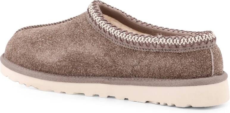 Ugg Geborduurde Shaggy Suède Muilezels Brown Heren