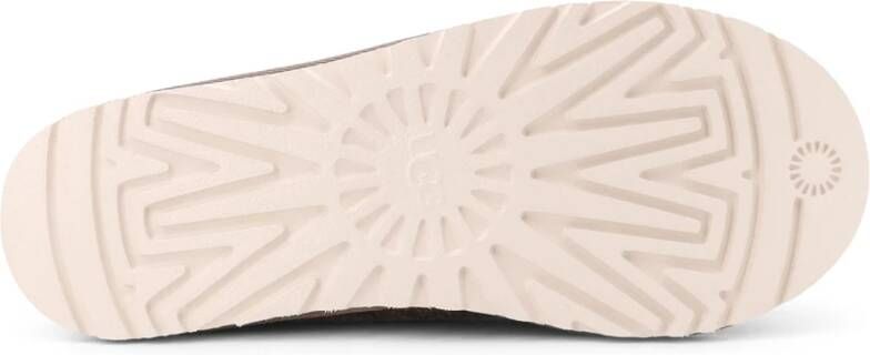 Ugg Geborduurde Shaggy Suède Muilezels Brown Heren