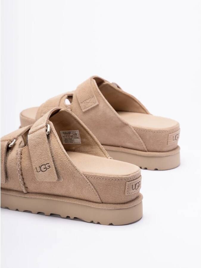 Ugg Nude Suède Dubbele Gesp Sandalen Beige Dames - Foto 5