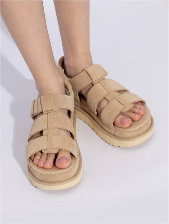 Ugg Goudenband platform sandalen Beige Dames