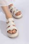 Ugg Goudenster leren platform sandalen Beige Dames - Thumbnail 2