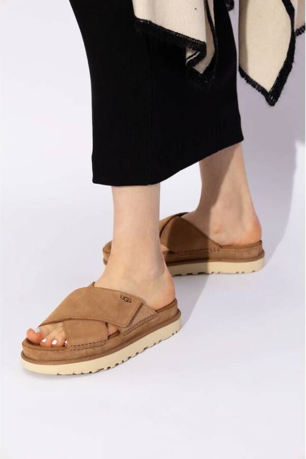 Ugg Goldenstar suède slides Brown Dames