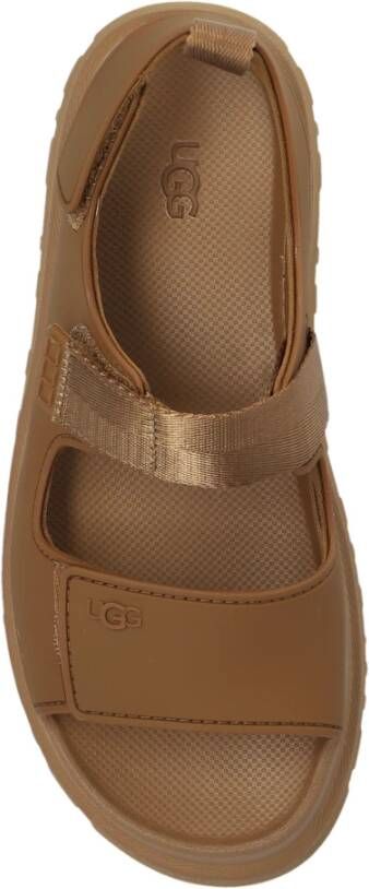 Ugg Goudglans platform sandalen Brown Dames