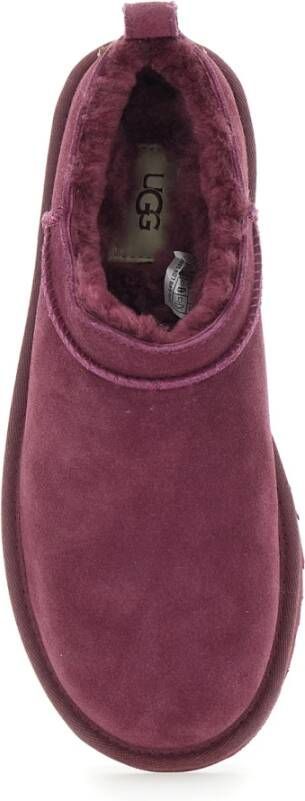 UGG Klassieke Micro Bordeaux Enkellaarzen Vrouw