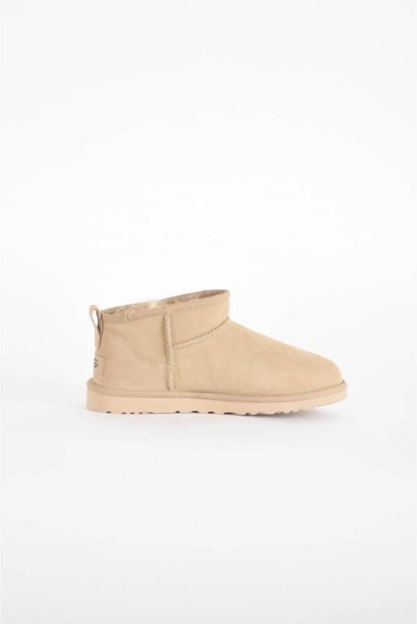 Ugg Klassieke Ultra Mini Schapenleren Laarzen Beige Dames