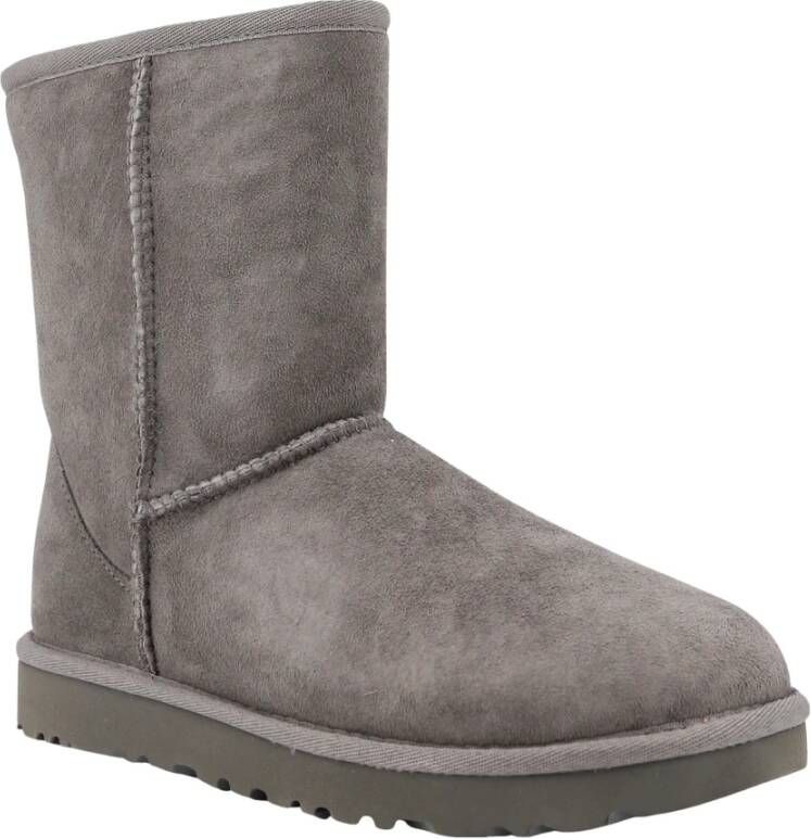Ugg Korte suède enkellaarzen met nepbont Gray Dames