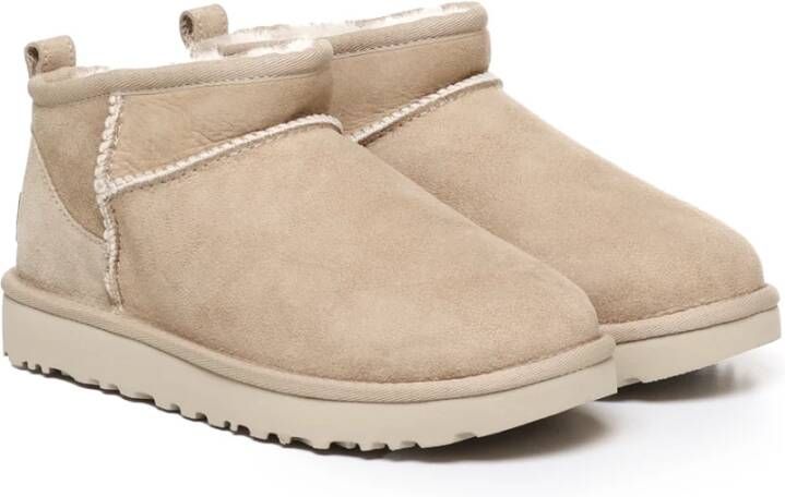 Ugg Laarzen met ronde neus van schapenvacht Brown Dames