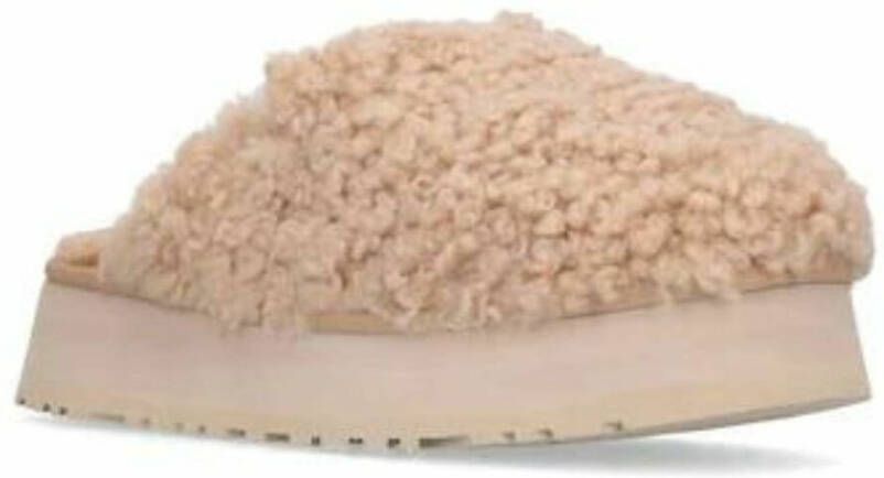 Ugg Maxi Curly Platform Slippers Beige Dames