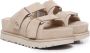 Ugg Nude Suède Dubbele Gesp Sandalen Beige Dames - Thumbnail 2