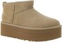 UGG Vachtlaarzen Dames W Classic Ultra Mini Platform Maat: 38 Materiaal: Suède Kleur: Beige - Thumbnail 1