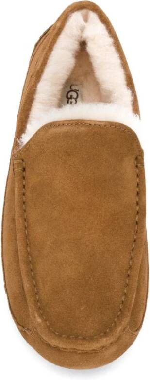 Ugg Shearling Gevoerde Loafers Kastanje Suède Brown Heren
