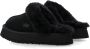 UGG Pantoffels Dames Sloffen Instappers Suède Harde zool Dichte hiel Disquette Zwart - Thumbnail 13