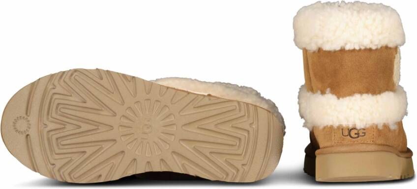 Ugg Stijlvolle Ultra Mini Fluff Laarzen Bruin Dames