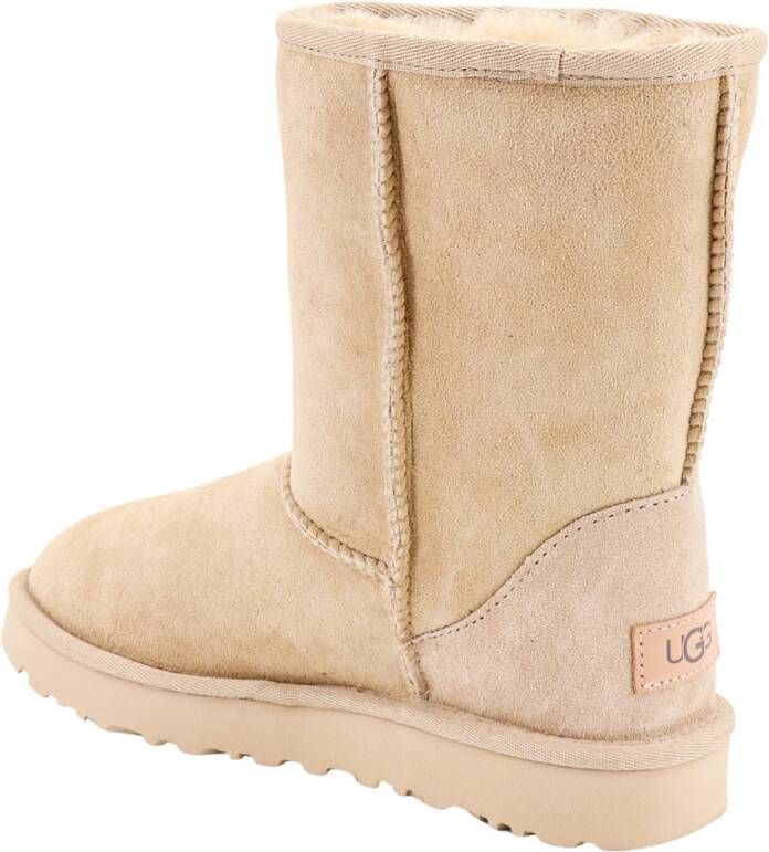 Ugg Suede Enkellaarzen met Nepbont Voering Beige Dames