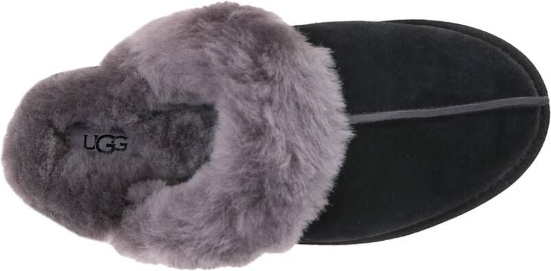 Ugg Suède Wol Dames Pantoffels Black Dames