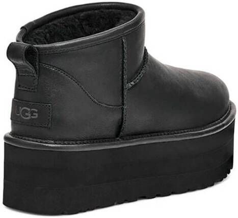 UGG Ultieme Zwarte Leren Plateau Schoenen