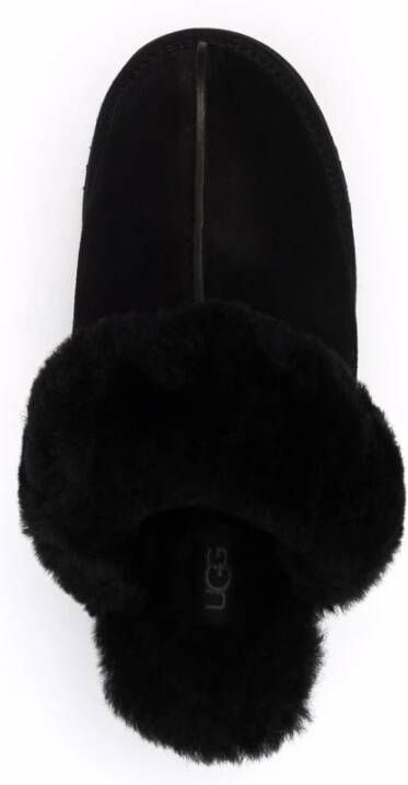 UGG Pantoffels Dames Sloffen Instappers Suède Harde zool Dichte hiel Disquette Zwart - Foto 14