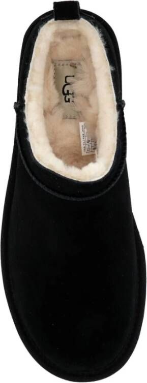 UGG Zwarte Shearling Instap Plateau Sandalen