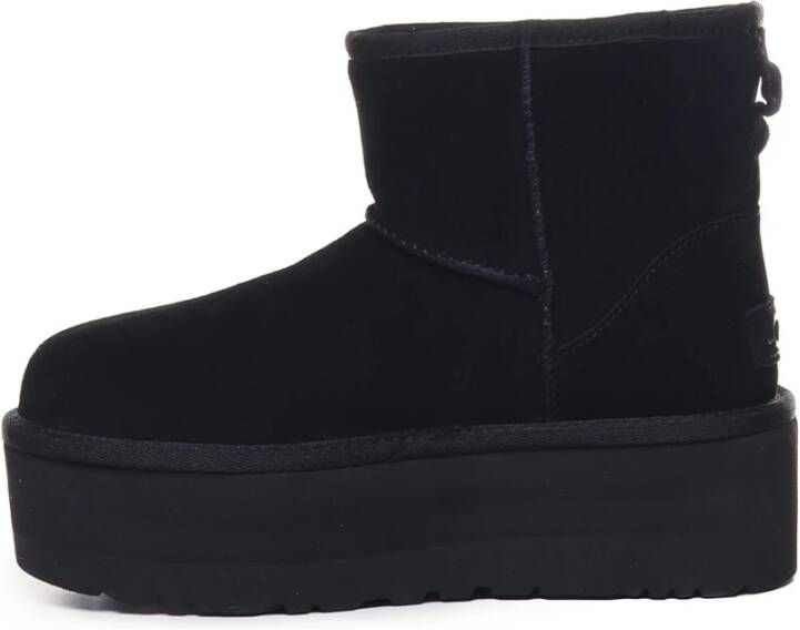 Ugg Zwarte Suède Enkellaarzen met Mini Platform Zwart Dames