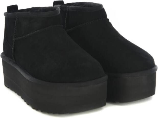 Ugg Zwarte Suède Platformlaarzen Black Dames