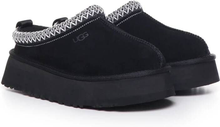 UGG Zwarte Suède Sandalen met Schapenvacht Voering