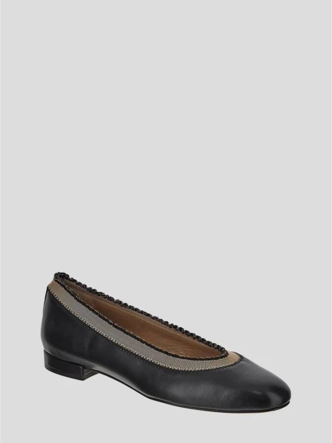 Ulla Johnson Ruffle Balletschoen in Nappa Leer Black Dames